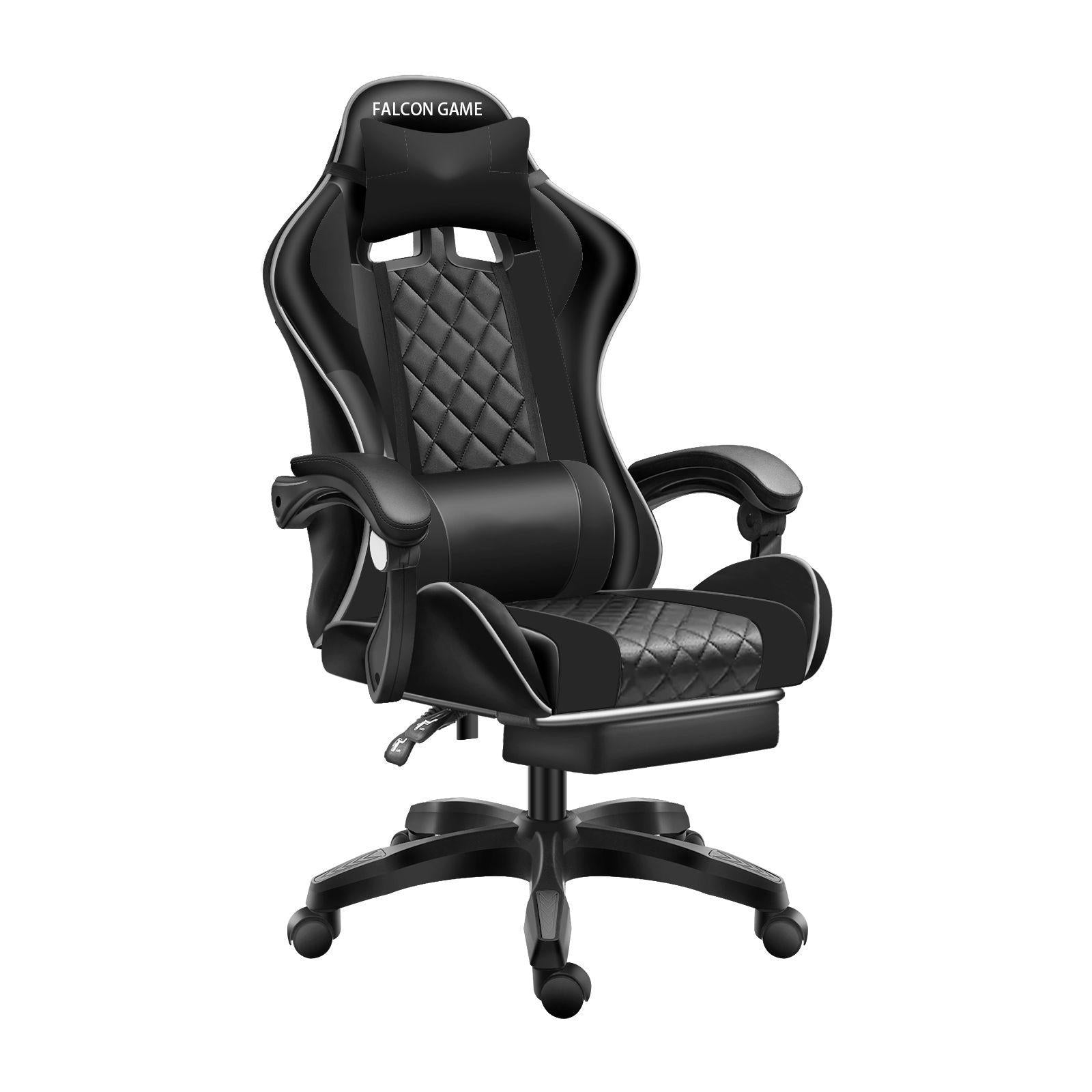 Gaming Chair with Foot rest - Black