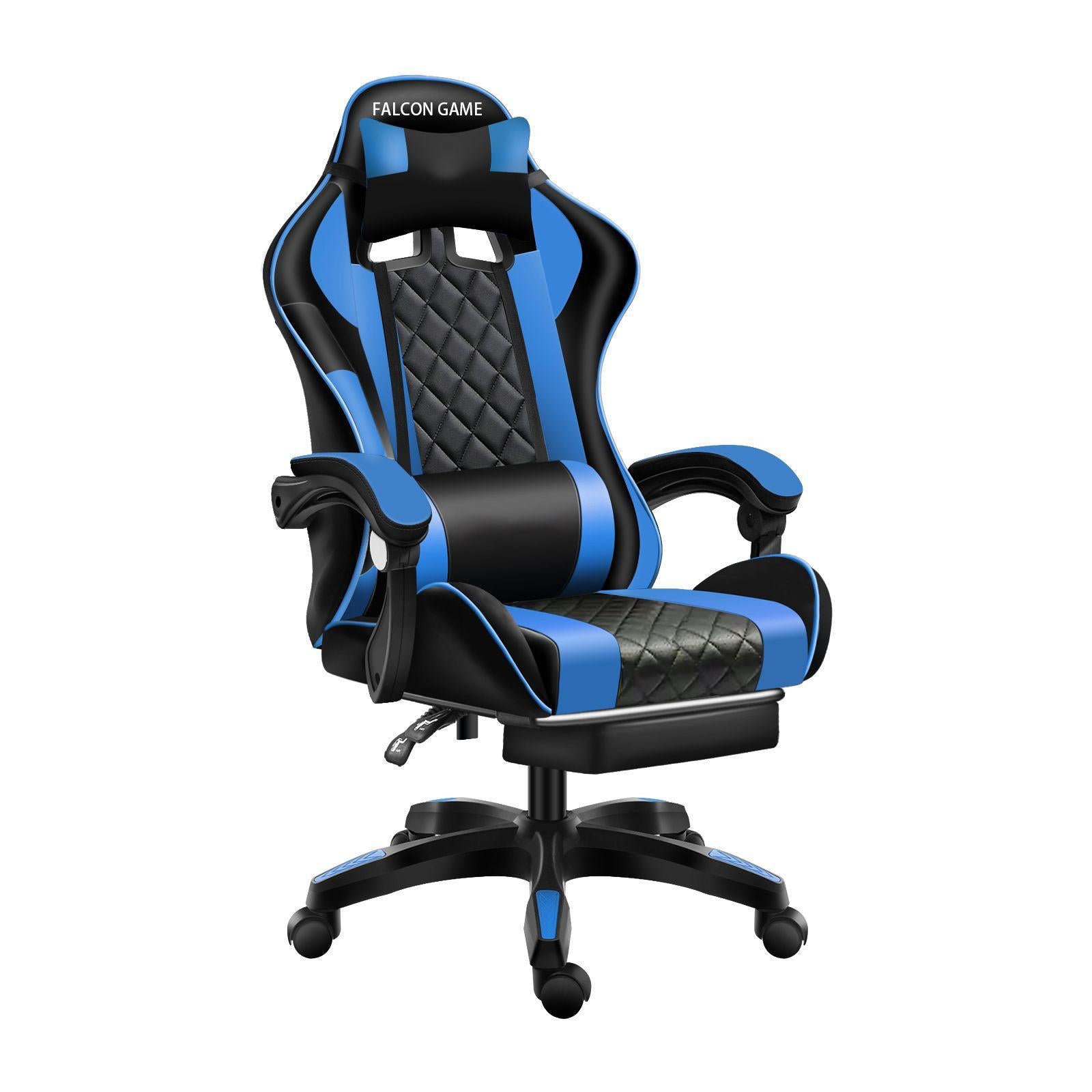 Gaming Chair with Foot rest - Blue